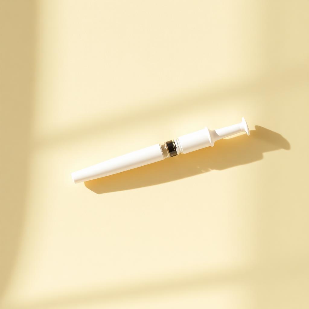 Brand pen photographed on warm cream backdrop with sage shadow